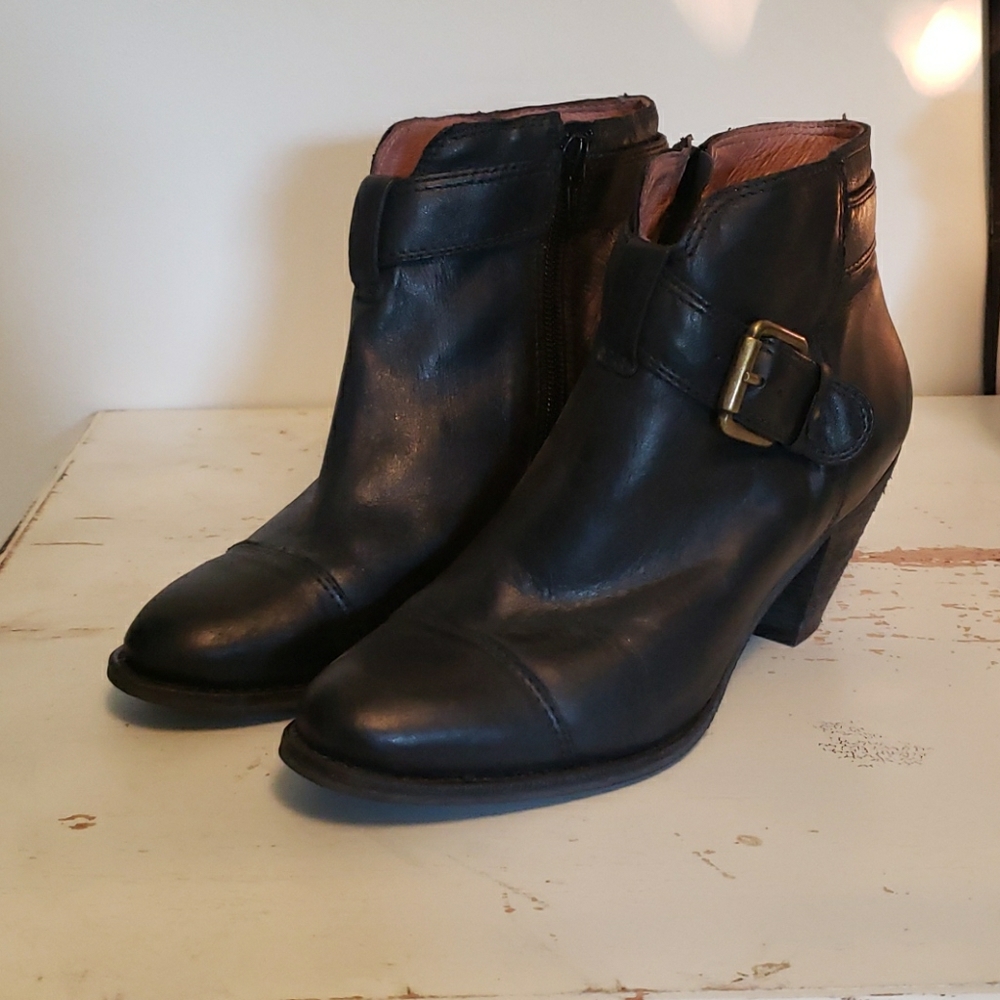 Black Leather Booties